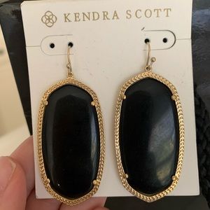 Kendra Scott Black & Gold Stone Earrings BRAND NEW